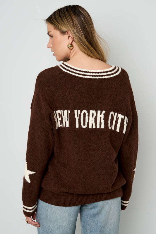 Big Apple Varsity Knit Sweater