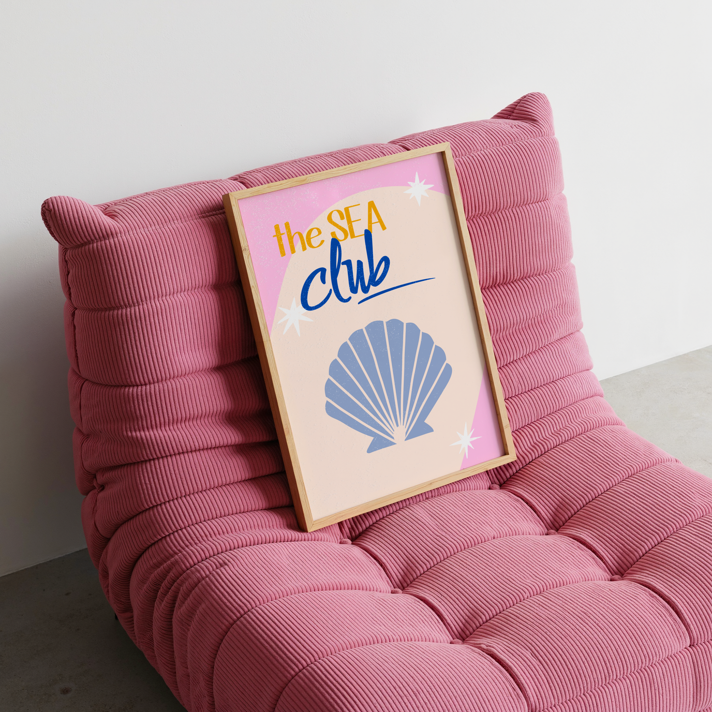 The Sea Club – Textured Seashell Coastal Art Print