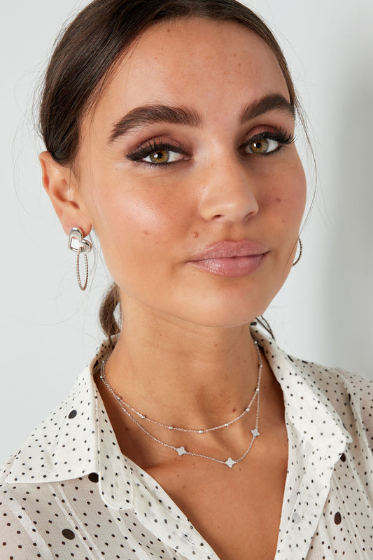 Double Clover Layered Necklace – Gold