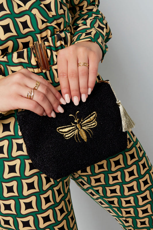 Black Teddy Bee Cosmetic Bag