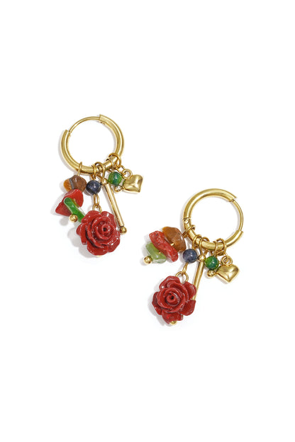 Stainless Steel Drop Earrings Flower Casual Daily Simple Series Women's jewelry