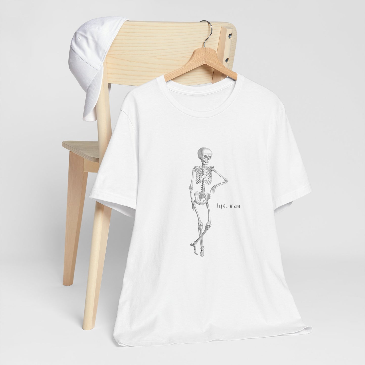 La vie, l'homme | T-shirt graphique blanc | T-shirt unisexe bio