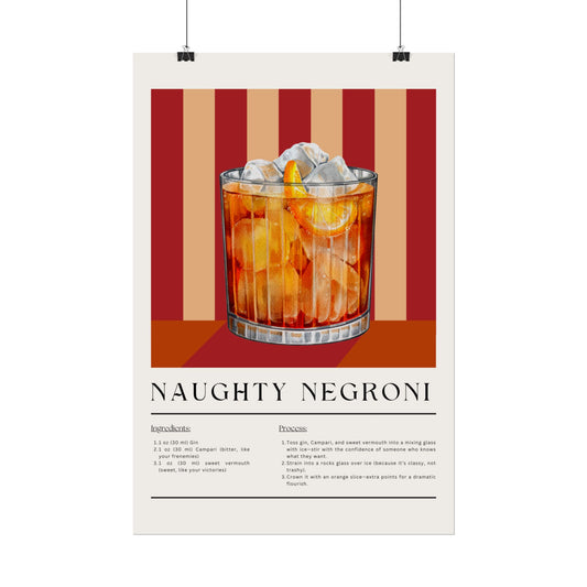 Naughty Negroni Cocktail - Poster