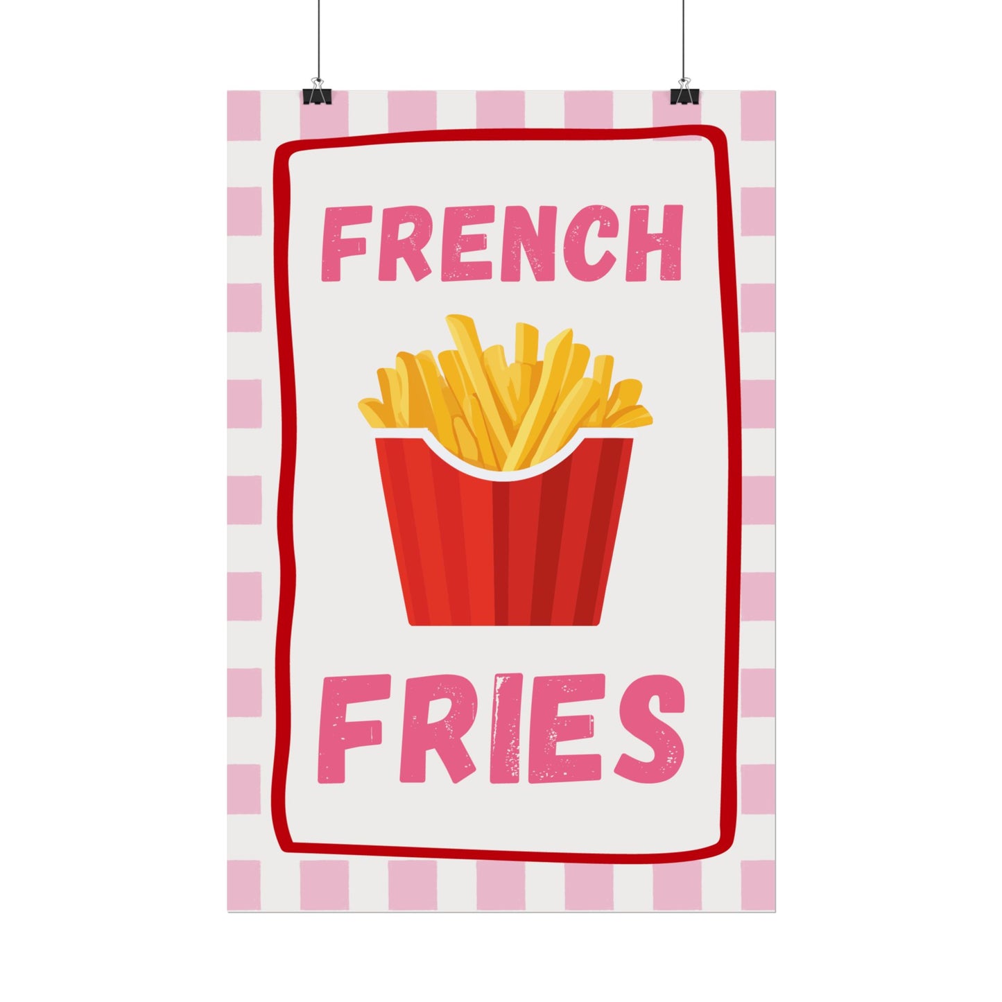 French Fries in Pink - Poster