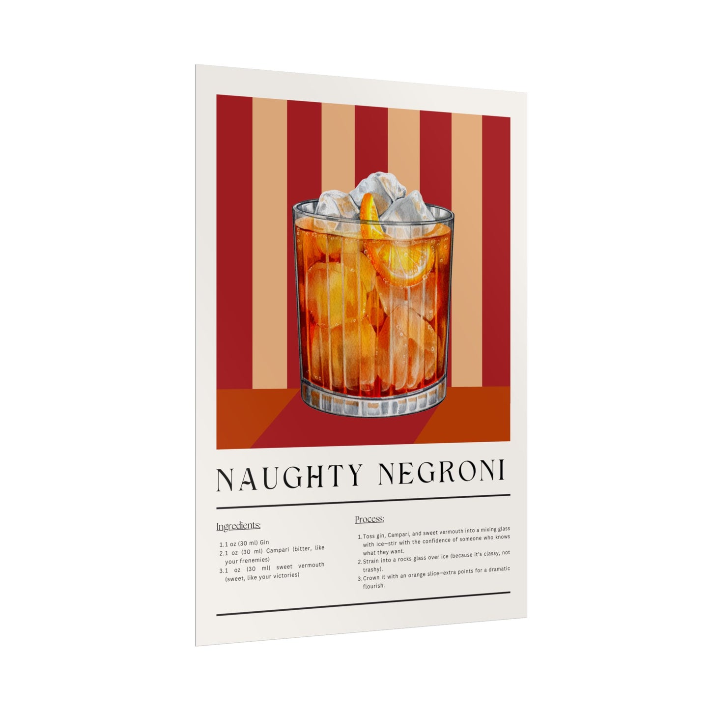 Naughty Negroni Cocktail - Poster