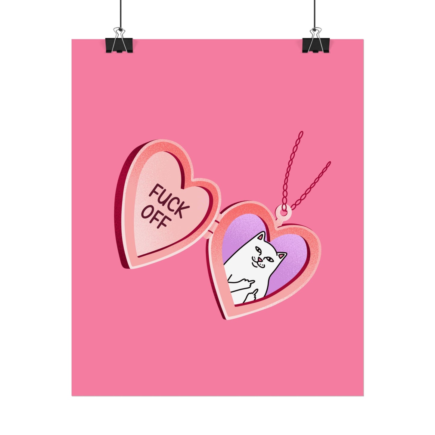 Heart Locket – F*ck Off Cat Poster