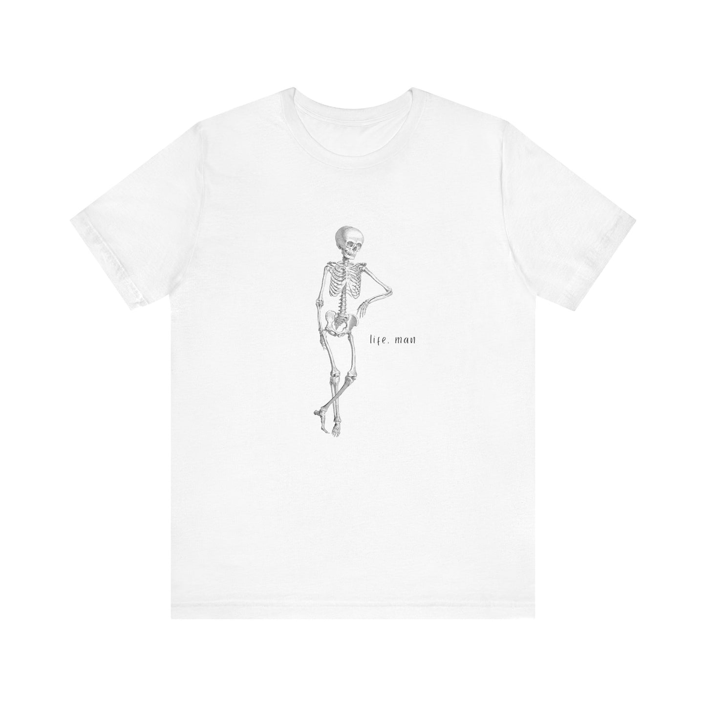 La vie, l'homme | T-shirt graphique blanc | T-shirt unisexe bio