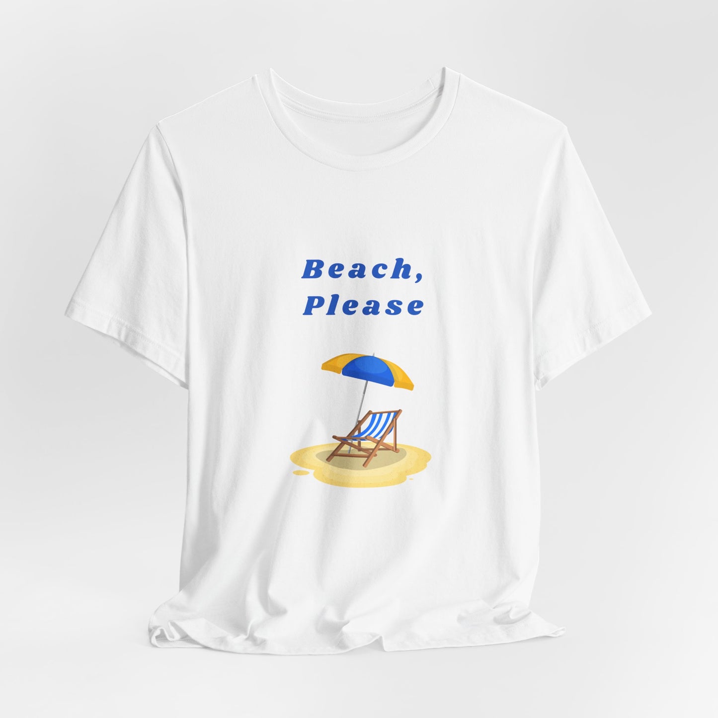 Beach, Please | Graphic White Tee | Organic Unisex T Shirt