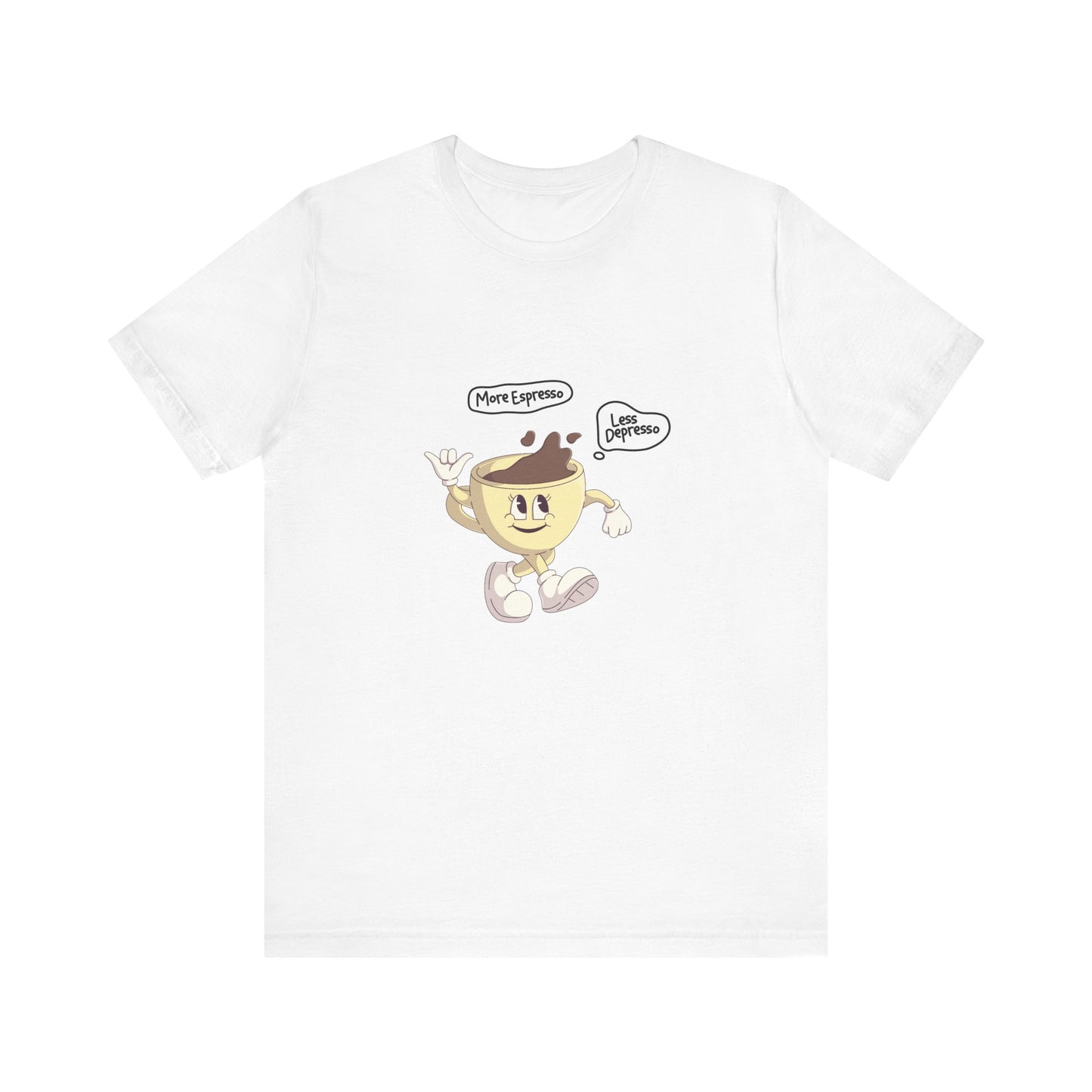 More Espresso, Less Depresso | Retro Tee | Organic Unisex T Shirt