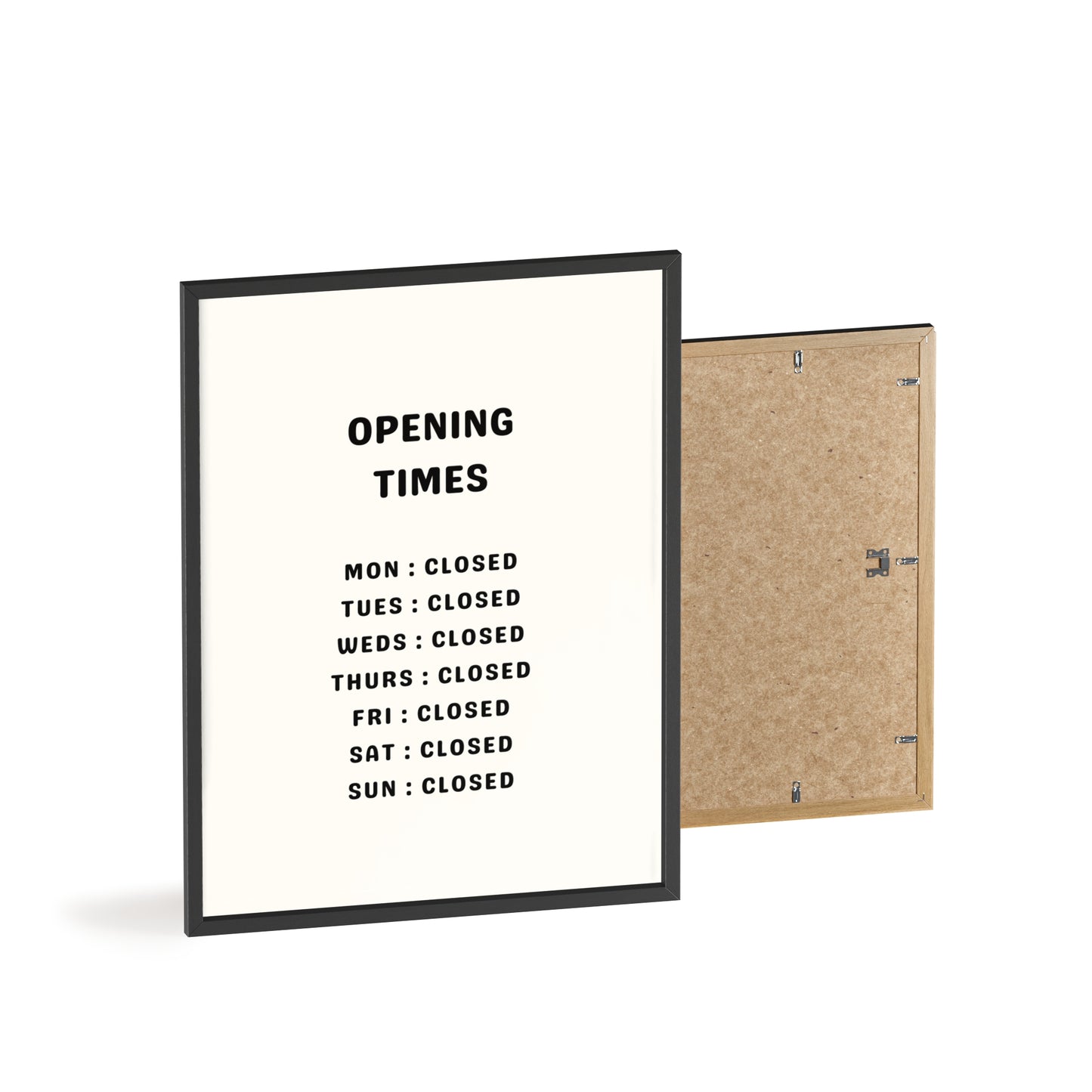 Opening Hours: Permanently Out of Service - Frame