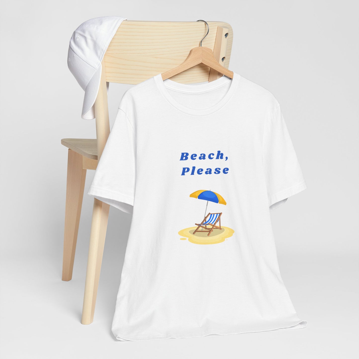 Beach, Please | Graphic White Tee | Organic Unisex T Shirt