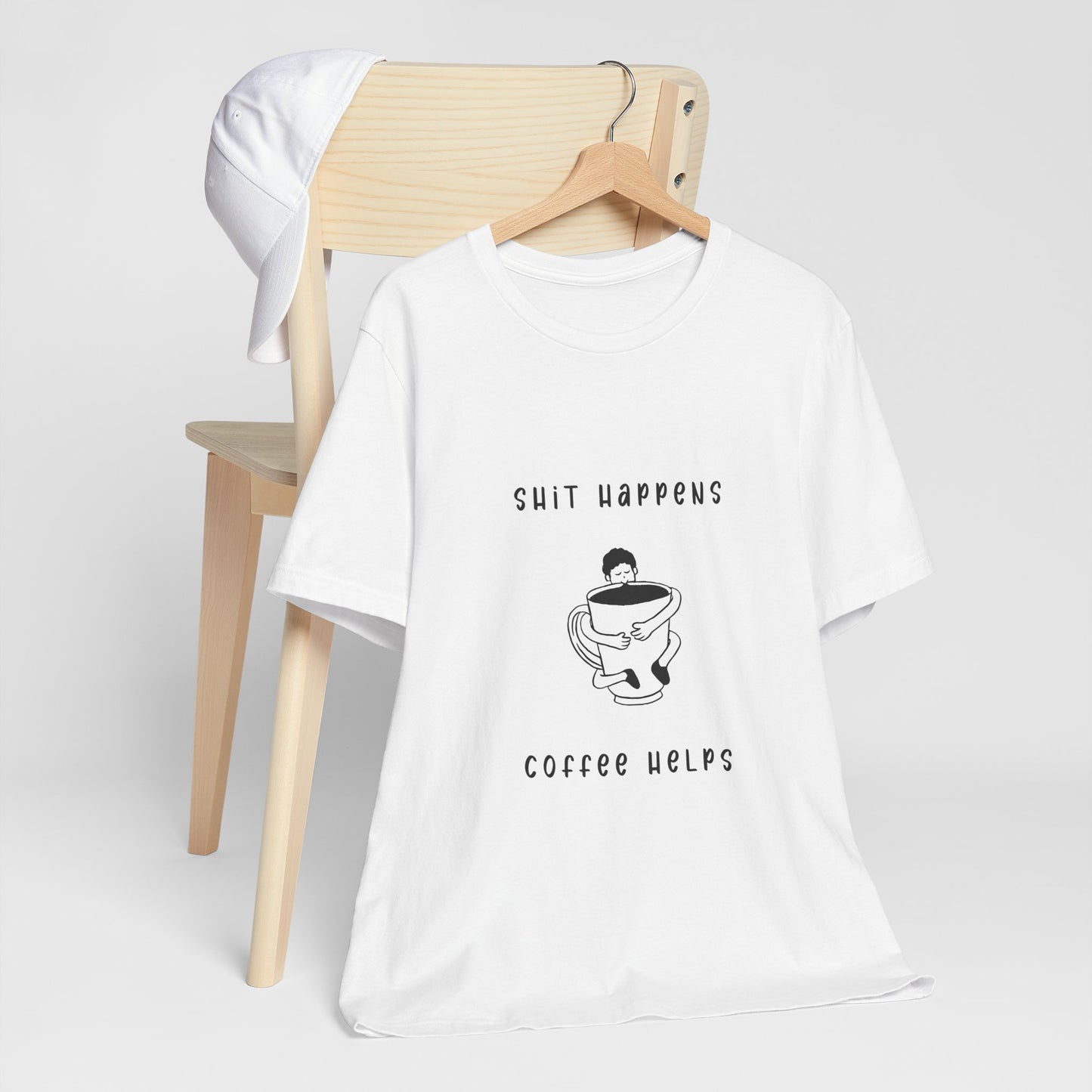 Sh*t Happens, Coffee Helps | Retro Tee | Organic Unisex T Shirt