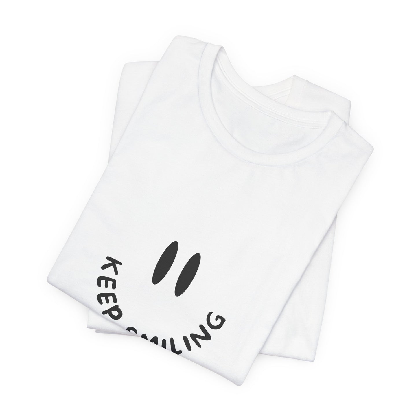 Keep Smiling | White Graphic Tee | Organic Unisex T Shirt