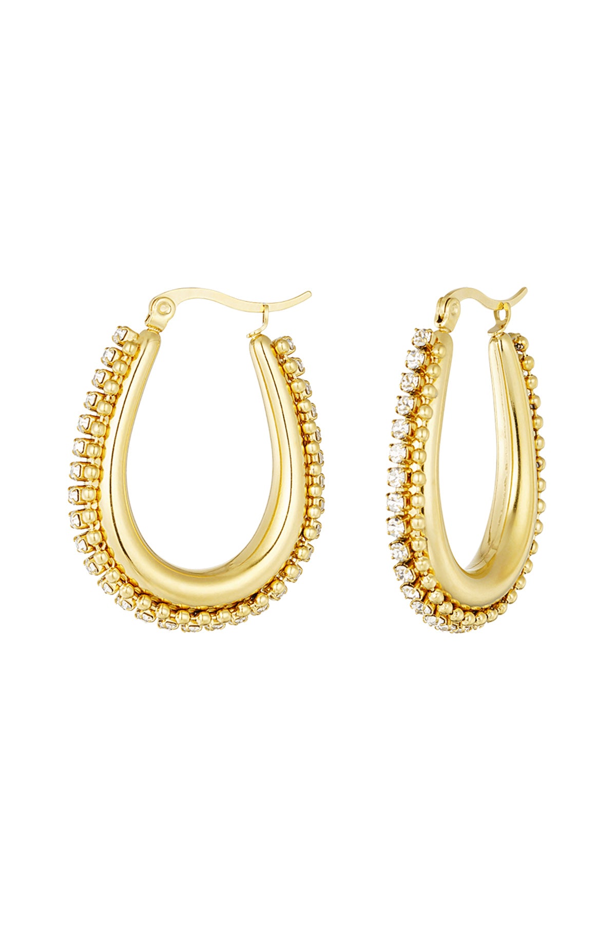 Statement Hoop Earrings Gunmetal & Silver Sparkle