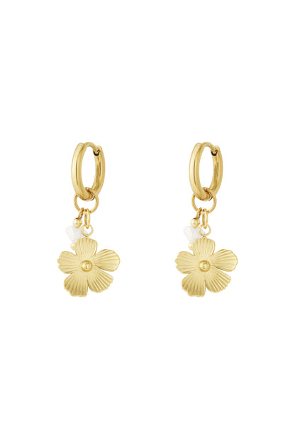 Sunlit Flower Hoop Earrings – Pink Crystal