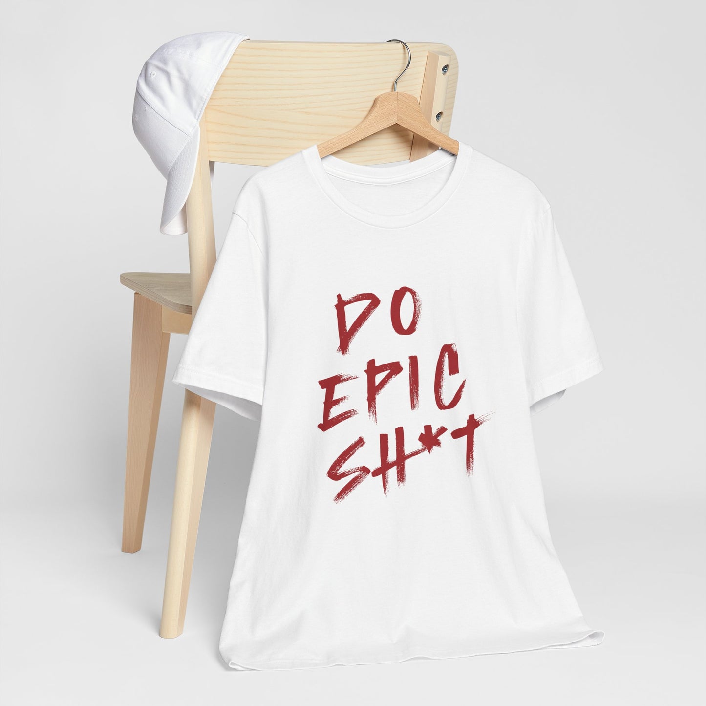 Do Epic Sh*t ( Electric Red ) | Graphic White Tee | Organic Unisex T Shirt