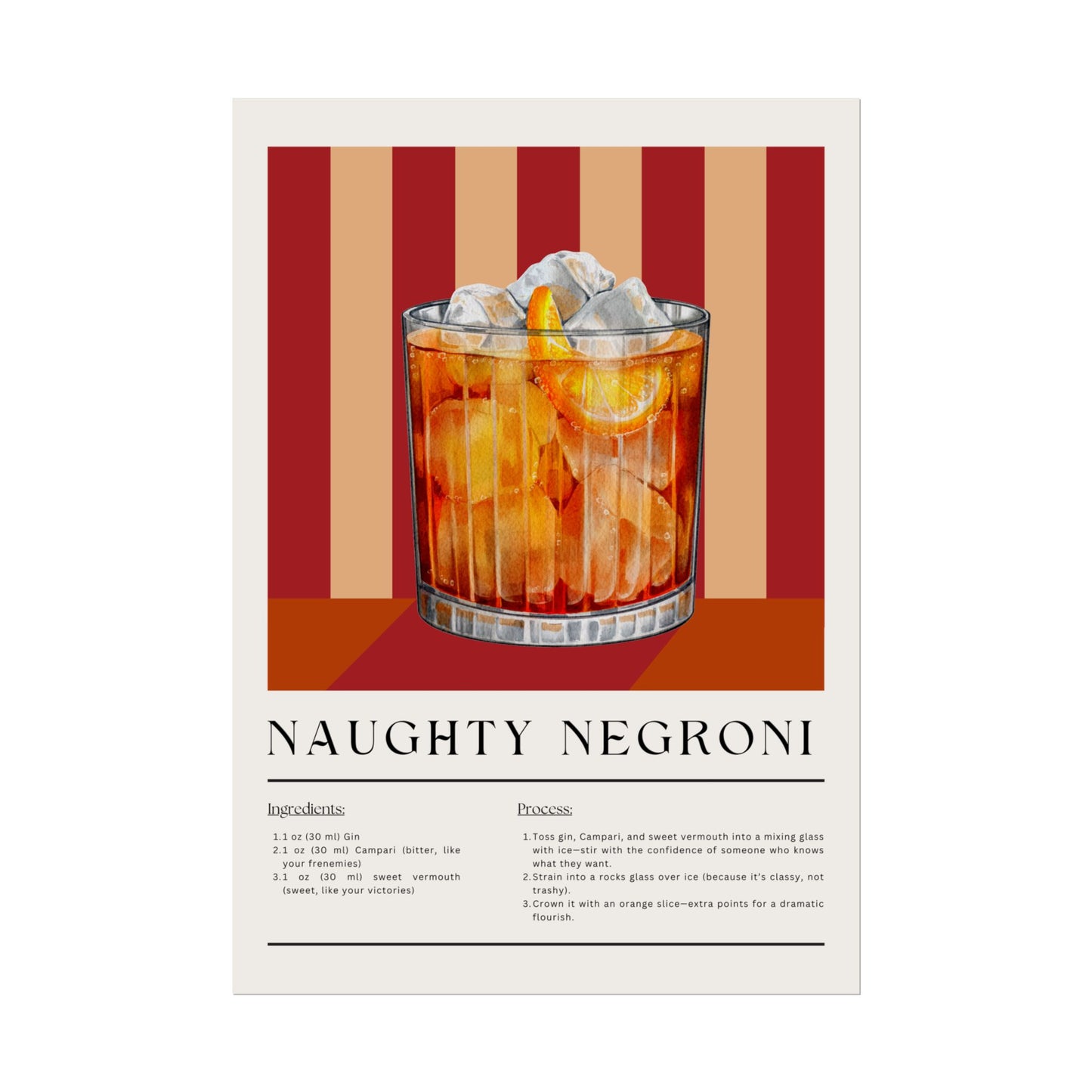 Naughty Negroni Cocktail - Poster