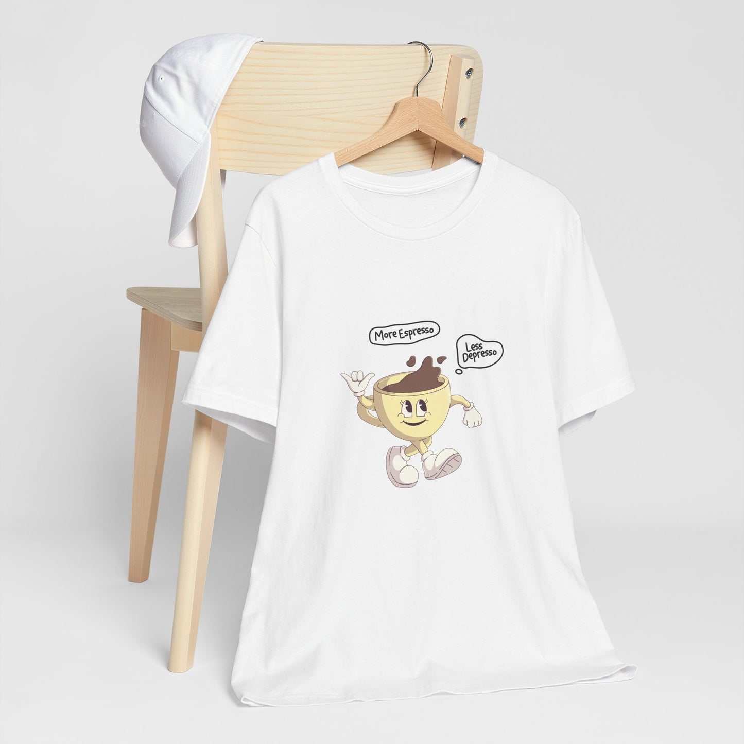 More Espresso, Less Depresso | Retro Tee | Organic Unisex T Shirt