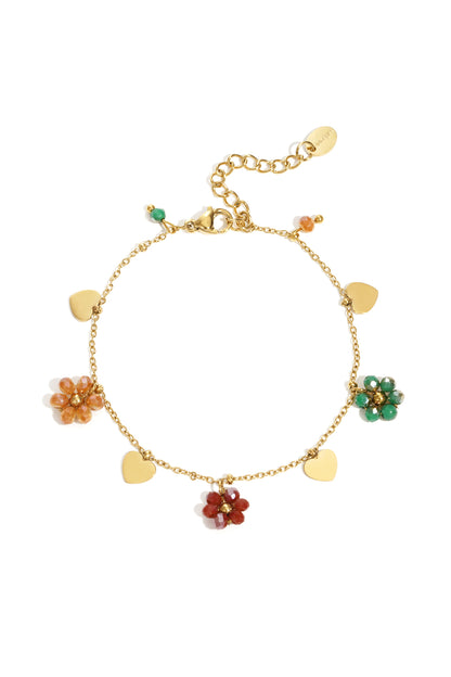 Stainless Steel Charm Bracelets Flower Casual Daily Simple Series Women's jewelry