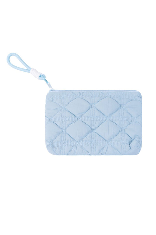 Blue Quilted Pouch