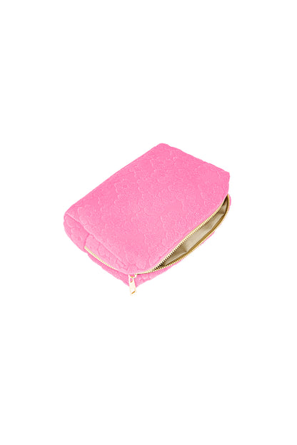 Fuchsia Floral Makeup Bag