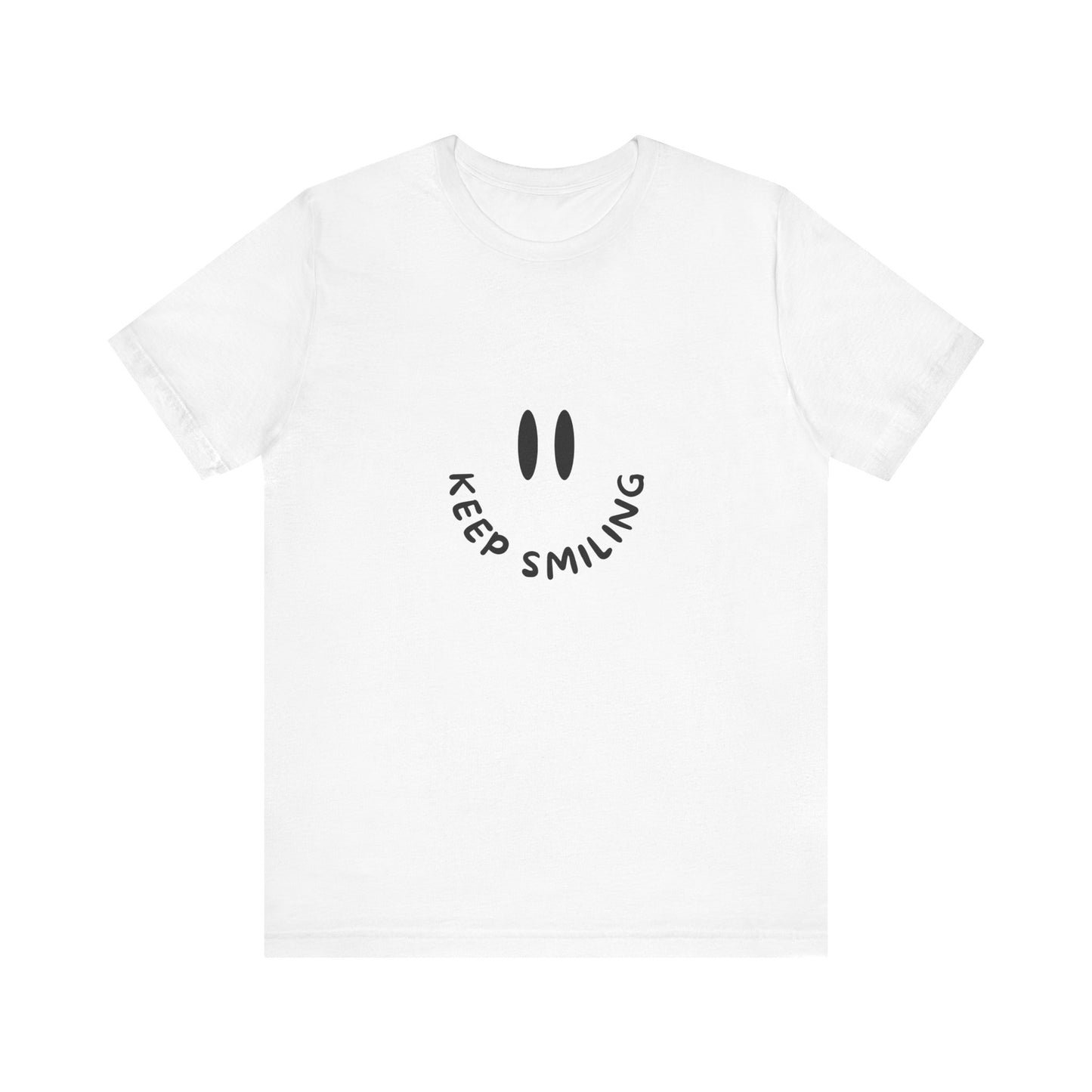 Keep Smiling | White Graphic Tee | Organic Unisex T Shirt