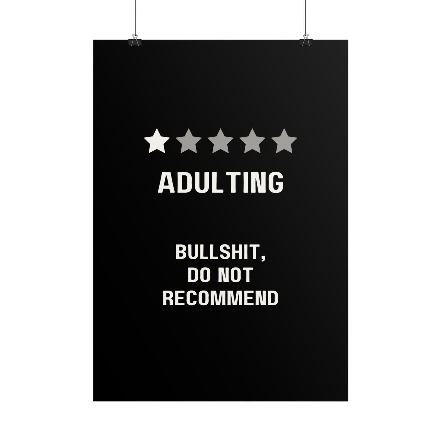 Adulting, do not reccomend - Poster