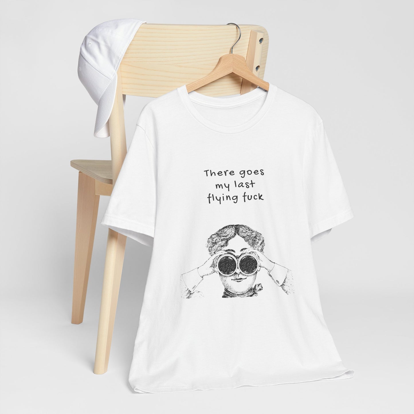 There Goes my Last Flying F*ck | White Graphic | Retro Tee | Organic Unisex T Shirt