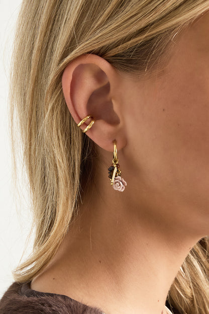 Stainless Steel Drop Earrings Flower Casual Daily Simple Series Women's jewelry