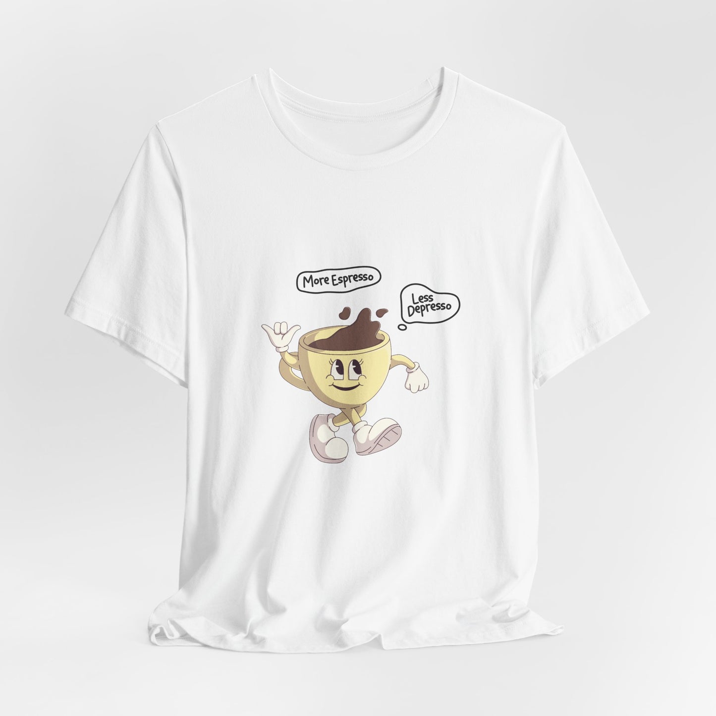 More Espresso, Less Depresso | Retro Tee | Organic Unisex T Shirt