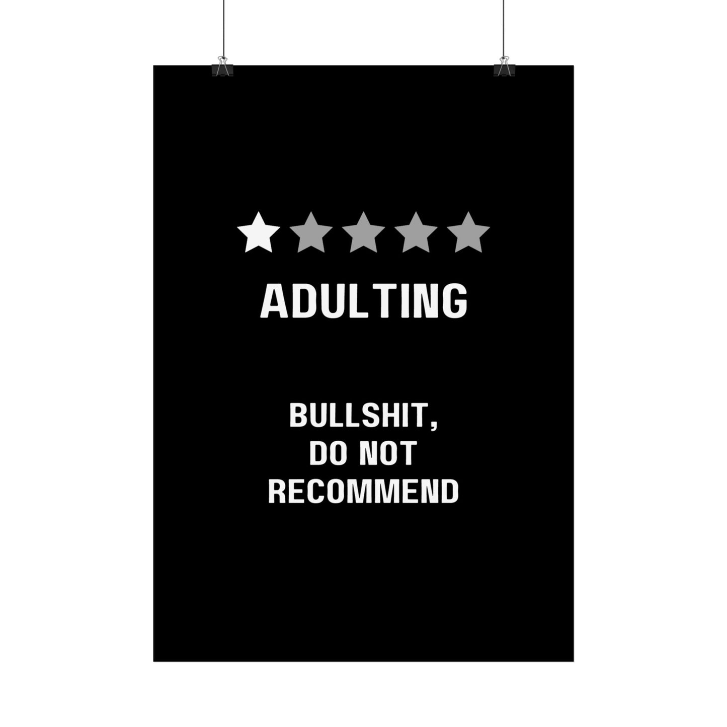 Adulting, do not reccomend - Poster