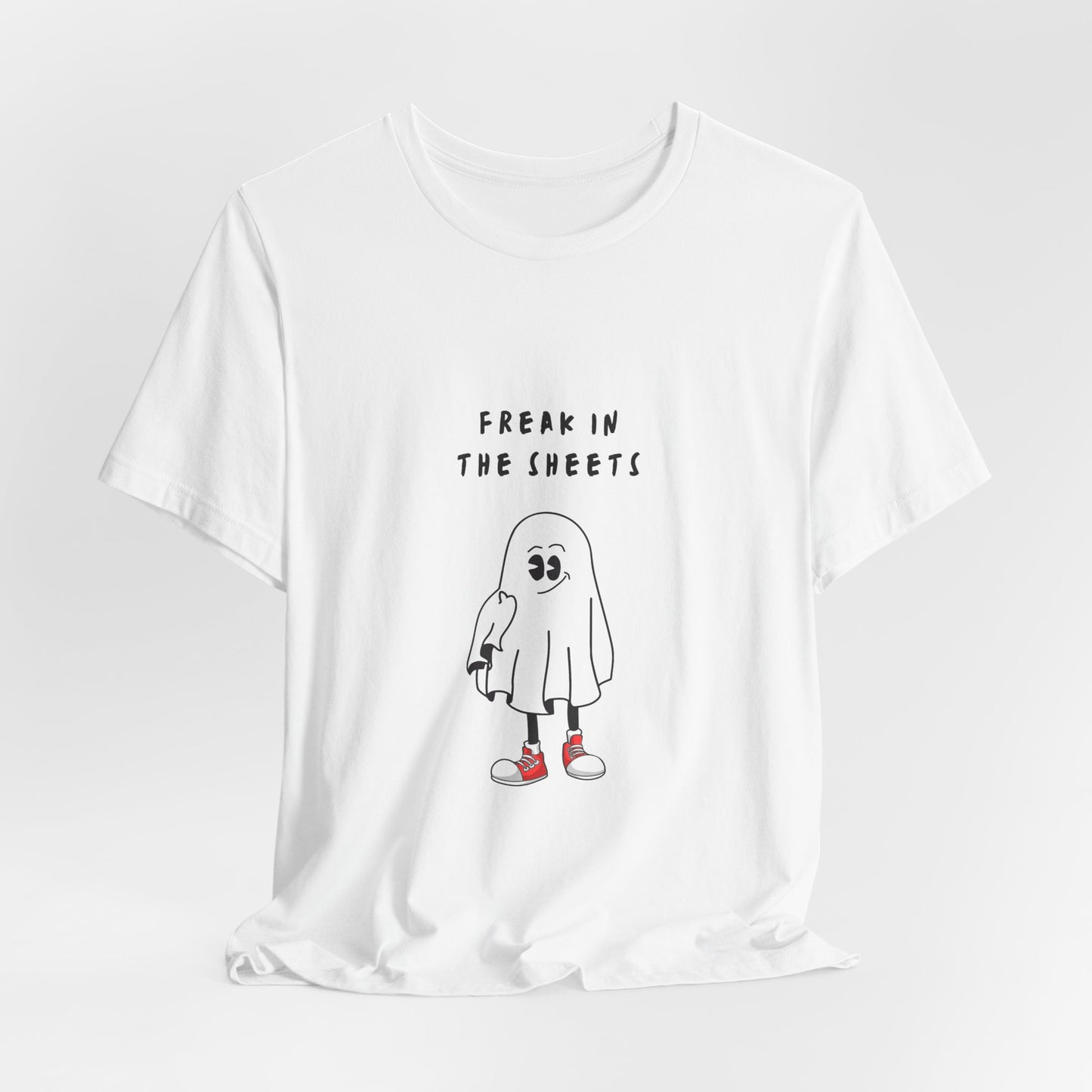 Freak in The Sheets ( Red Converse All Stars ) | White Graphic Tee | Organic Unisex T Shirt