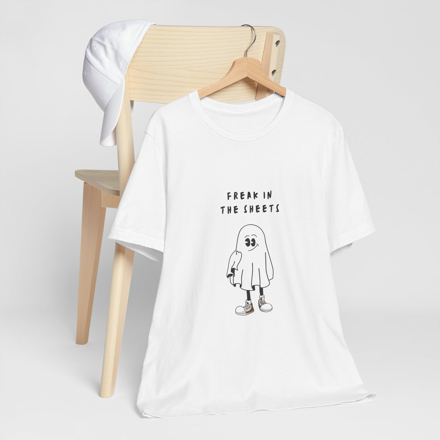 Freak in The Sheets | White Graphic Tee | Organic Unisex T Shirt