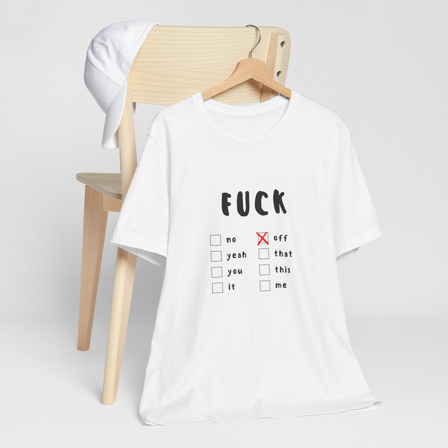 F*ck Off | Graphic White Tee |  Retro Tee | Organic Unisex T Shirt