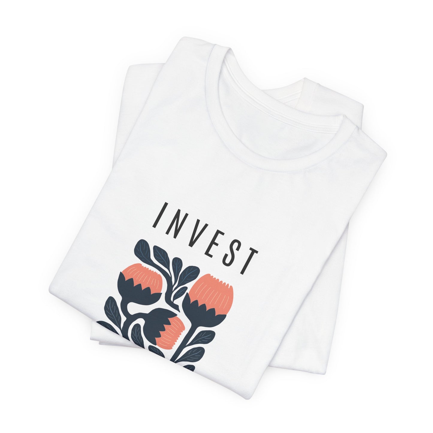 Invest in Rest | White Graphic Tee | Organic Unisex T Shirt