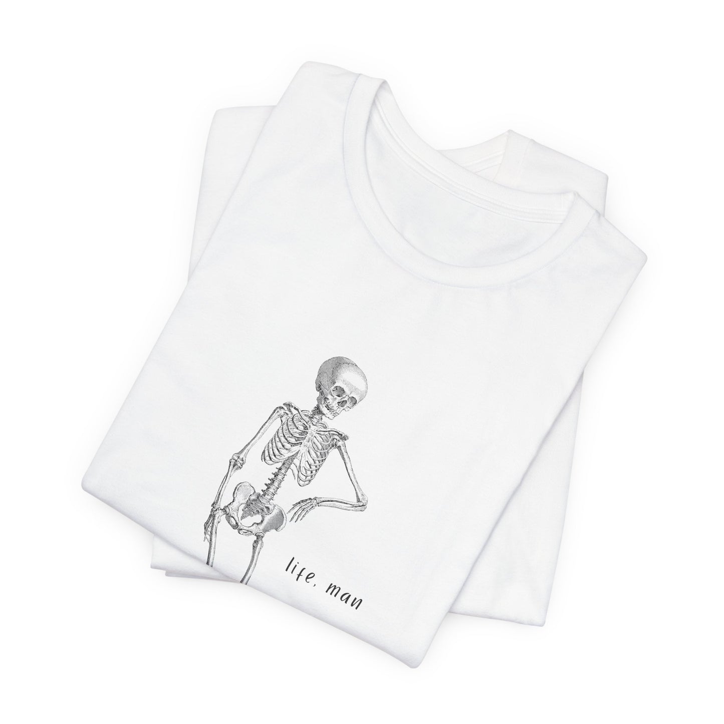 La vie, l'homme | T-shirt graphique blanc | T-shirt unisexe bio