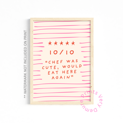 CHEF WAS CUTE WOULD EAT HERE AGAIN