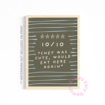 CHEF WAS CUTE WOULD EAT HERE AGAIN