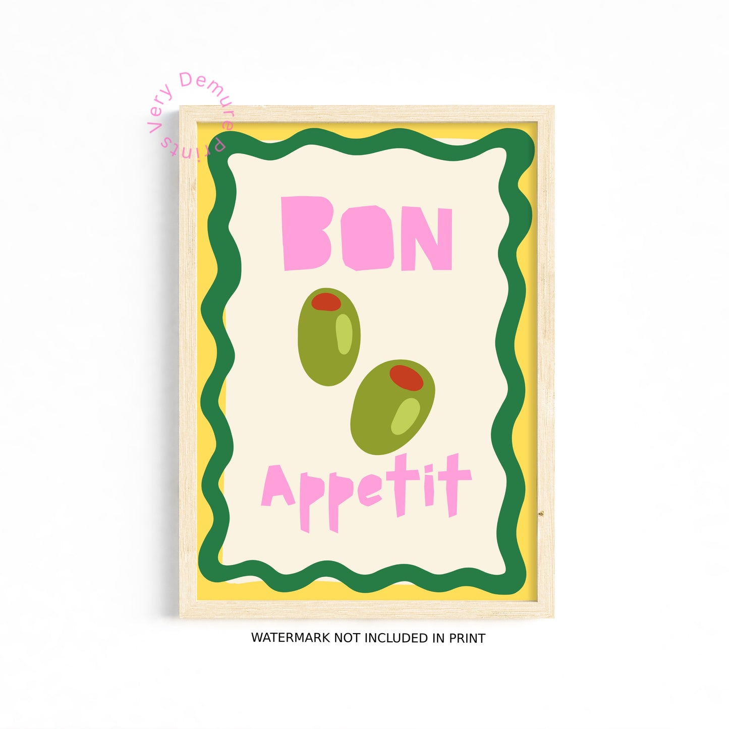 Bon Appétit – Playful Stuffed Olive Kitchen Art Print