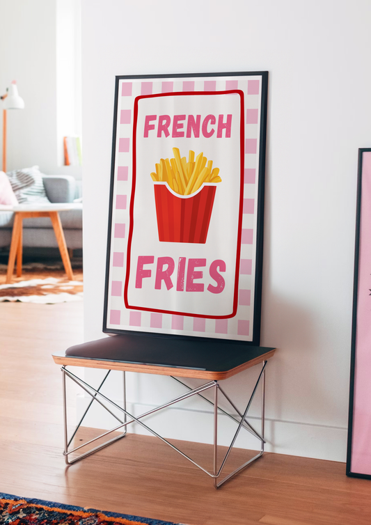 French Fries in Pink Digital