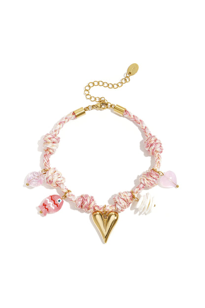 Rope Charm Bracelets Heart Sweet Daily Romantic Series Women's jewelry