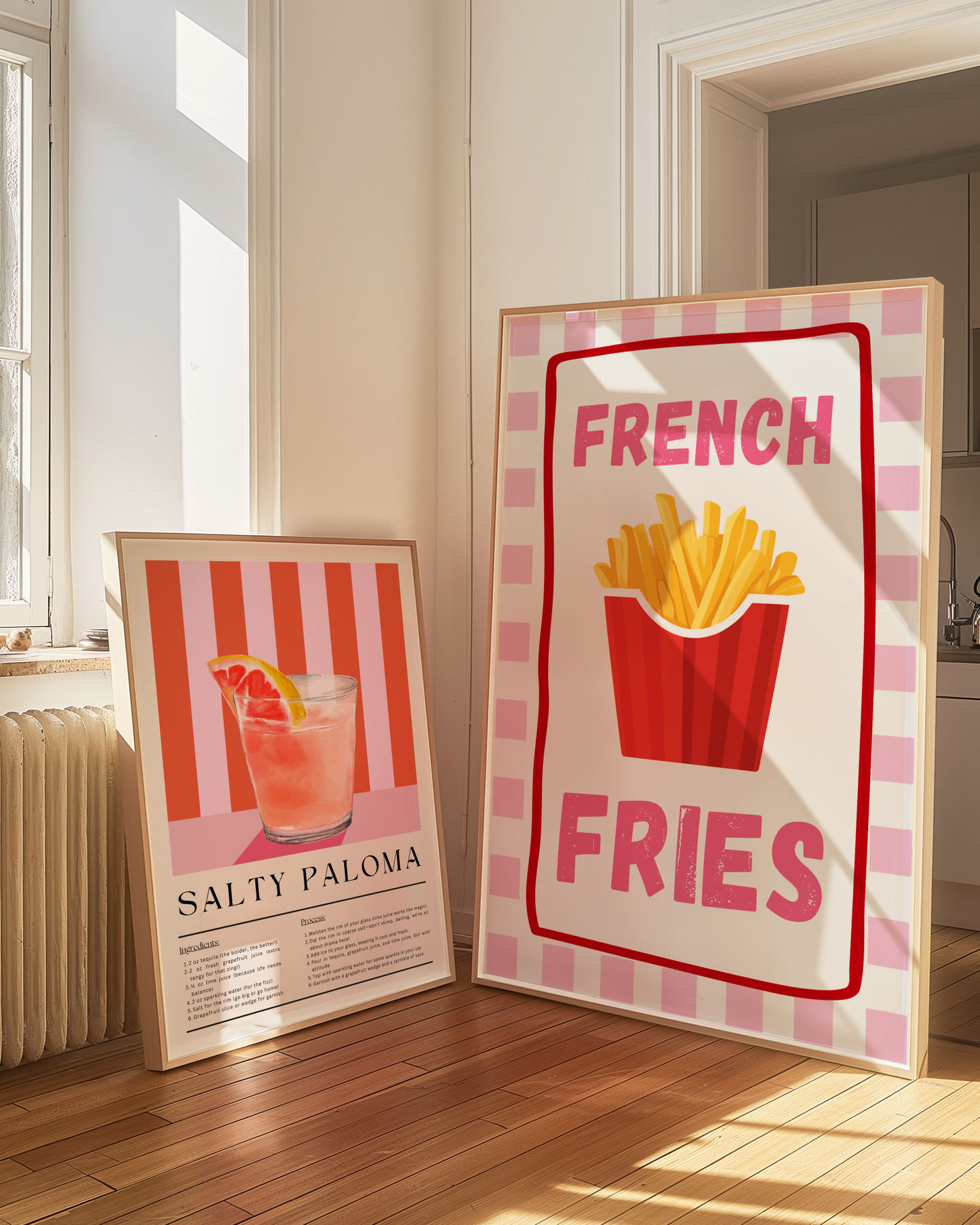 French Fries in Pink Digital