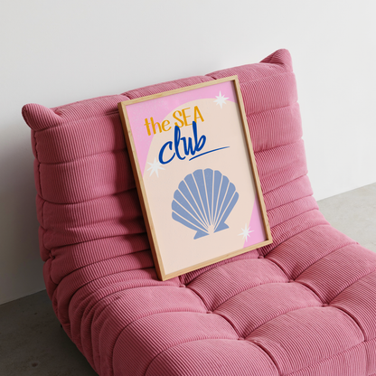 The Sea Club – Textured Seashell Coastal Art Print