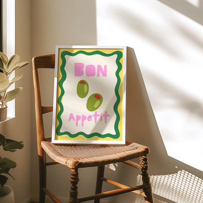 Bon Appétit – Playful Stuffed Olive Kitchen Art Print